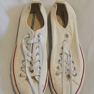 Converse Women's White and Red Sneakers Mens 81/2